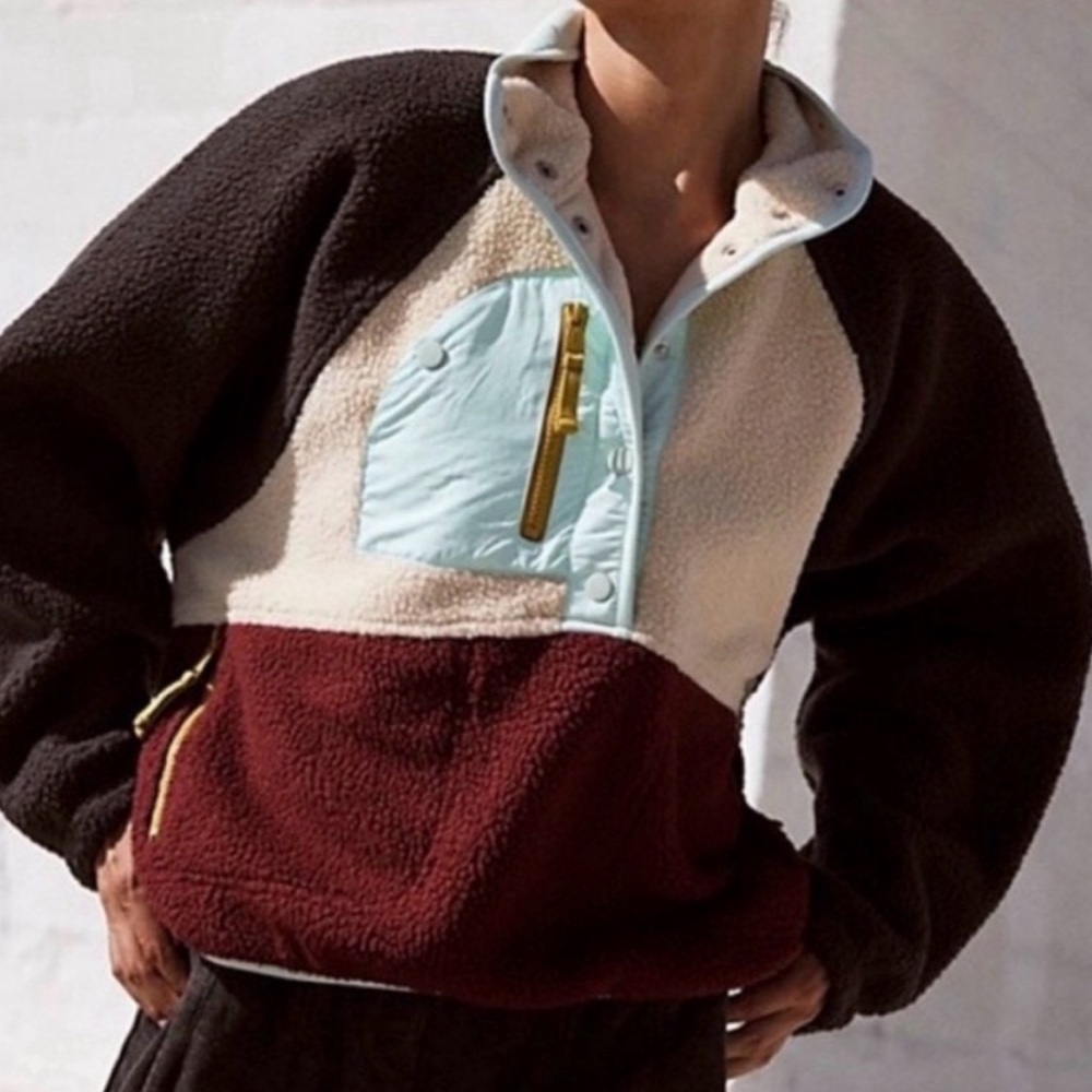 Free People Multicolor Fleece Sweatshirt